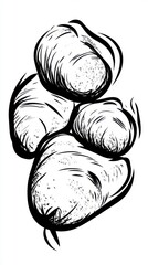 Abstract Food Design: A Striking Black and White Food Illustration