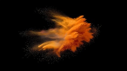 Stunning Orange Powder Explosion Art - Abstract Design for Backgrounds
