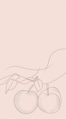 Elegant Line Art of Apples: A Minimalist Fruit Illustration