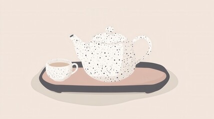 Elegant Tea Set Illustration: A Cozy Tea Time Scene
