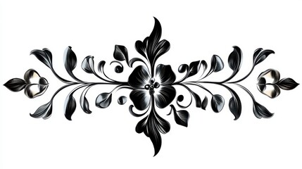 Intricate Black and White Floral Design for Decorative Purposes