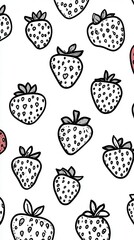 Charming Strawberry Pattern for Coloring Books and Decor