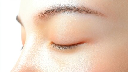 Obraz premium Radiant Close-Up of Glowing Skin on a Smooth Complexion for Acne Treatment