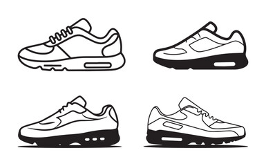 Shoe silhouette vector illustration icon, shoes icon.