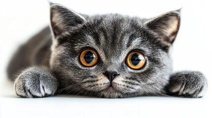 Fototapeta premium Captivating cat portrait indoor setting high-quality image playful environment close-up view feline charm