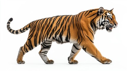 Obraz premium Majestic tiger walking gracefully in studio environment captured wildlife image for nature lovers
