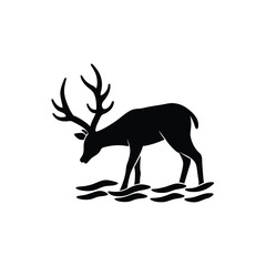 deer silhouette vector illustration