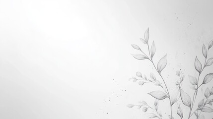Delicate gray leaves graphic background