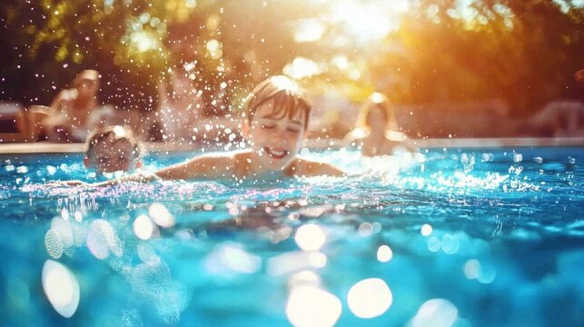 Summer vacation fun in the sun with playful family moments. 