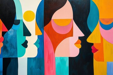 Artistic interpretation of psychology concepts in geometric forms.