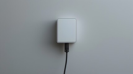 A white charger is plugged into a wall outlet