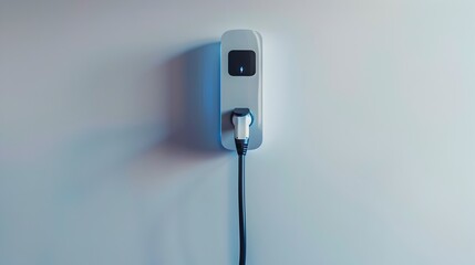 A white charger with a blue light on it