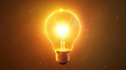 Glowing Lightbulb Shining Brightly Illuminating Innovation and Creative Inspiration