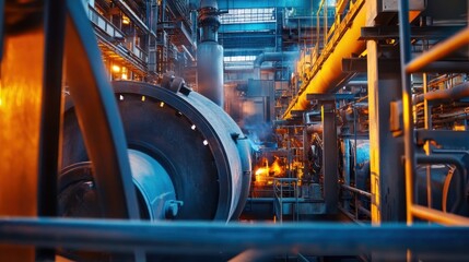 Industrial Steel Mill Interior: A Glimpse into the Heart of Metal Production