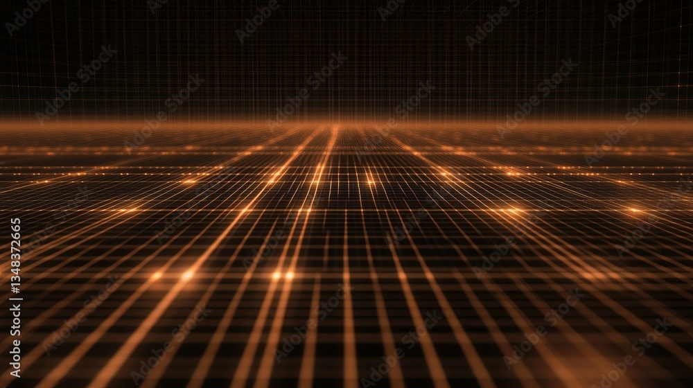 Poster abstract digital grid with glowing light effects, creating a smooth, futuristic background. ideal fo