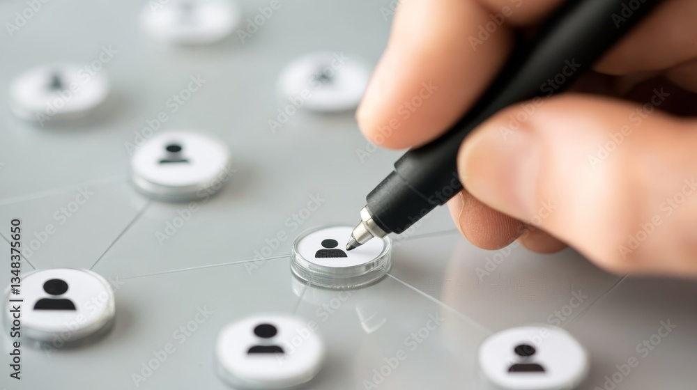 Poster connecting individuals through social networking strategy in a modern workspace setting