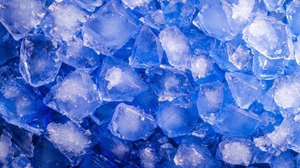 Cool Blue Ice Cubes Texture Background  Refreshing Summer Drinks  Frozen Water  Crystal  C