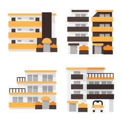 シンプルなマンションのアイコンセット