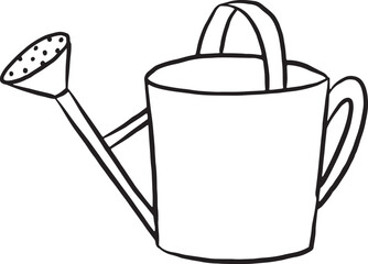モノクロ線画のじょうろ