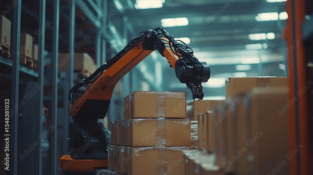 Poster automated warehouse robotics: precision and efficiency in modern logistics