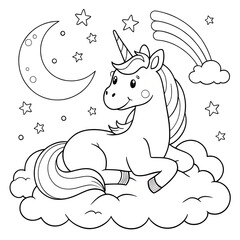 Fototapeta premium Magic Unicorn Silhouette