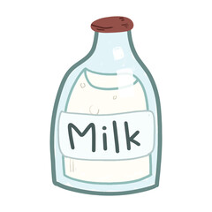 A bottle of milk with a label that says Milk