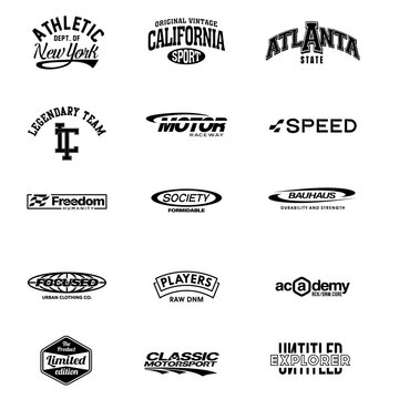 Naklejki Set streetwear  ideas for a clothing brand. Design vector typography for t-shirt streetwear clothing.