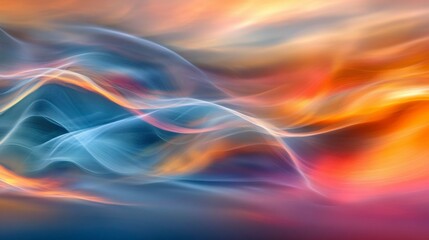 Obraz premium Vibrant Waves of Digital Flow: A Visual Journey Through Connectivity and Innovation