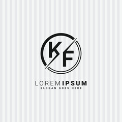 Creative Monogram for Initial Letter KF Logo - Minimal Vector Logo Template for alphabet K and F