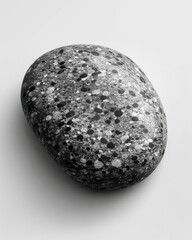 Gray speckled stone on plain background