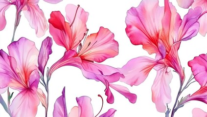 Delicate, vibrant floral pattern with soft, watercolor-like blossoms