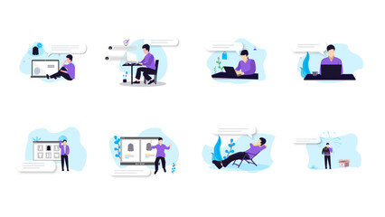 onboarding illustration for website, user interface, presentation slides