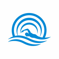 Fluid Motion: The Swimmer Logo
