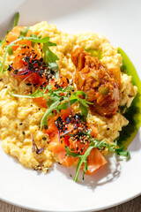 omelette with salmon and herbs