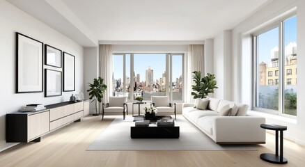 Fototapeta premium Modern NYC Apartment Living Room View