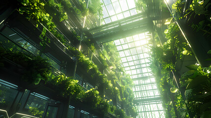 Futuristic Vertical Farming: Smart Agricultural Technology for Sustainable Urban Food Production generate by AI