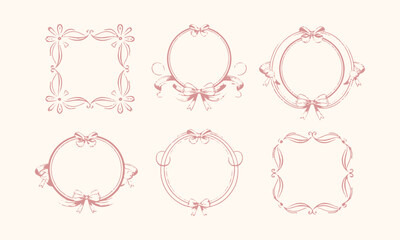 Modern seamless vector-style illustration decorative frames with a vintage aesthetic, easily editable.