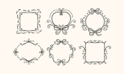 Modern seamless vector-style illustration decorative frames with a vintage aesthetic, easily editable.