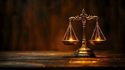 Glowing balance scale with gold bar and ticking clock representing business risks