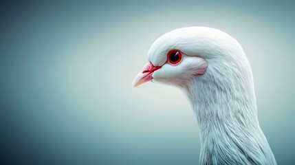 Obraz premium Elegant White Dove Profile High Resolution Bird Photography Soft Lighting Clean Backgro
