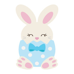 Easter bunny boy vector cartoon illustration