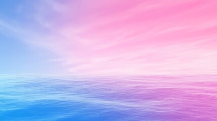 Fototapeta premium Fantasy Colorful Ocean Scene In Pink And Blue Hues with Tranquil Waves and Vibrant Sunset Sky 