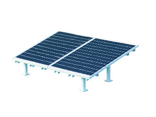 Solar Panels with Teal Support Structure &ndash; 3D Rendering of Clean Renewable Energy PNG file isolated on transparent background ,cut out, clipping path, close up, high quality
