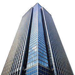 modern office building isolated on transparent white background, clipping path