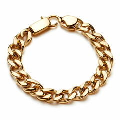 Obraz premium A sleek gold bracelet, isolated on a white background