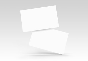Business card mockup 3d render, copy space concept with two blank name card isolated on gray background, for mock up, front view layout.