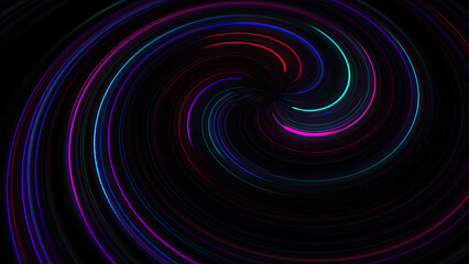 High speed line abstract technology background digital fiber hi tech concept. speed light circle line motion blur on dark background, data transfer simulation.