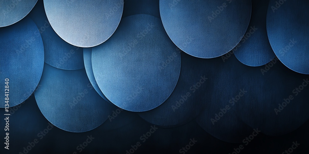 Aufkleber overlapping blue circles creating textured abstract background with depth