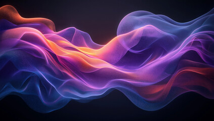 Abstract waves flow in a mesmerizing blend of orange, pink, purple, and blue hues. This image is uploaded content in Adobe Stock