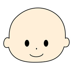 Obraz premium 笑顔のイラスト にっこり 色付き